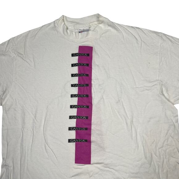 Vintage 90s Gantos Fashion Promo Tee T-Shirt Single Stitch White Adult XL - Picture 4 of 8
